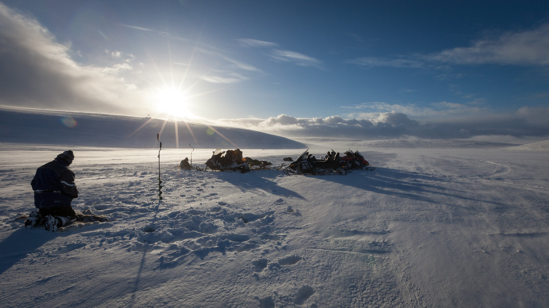 A place most will never see — a lone figure on the ice at first light.